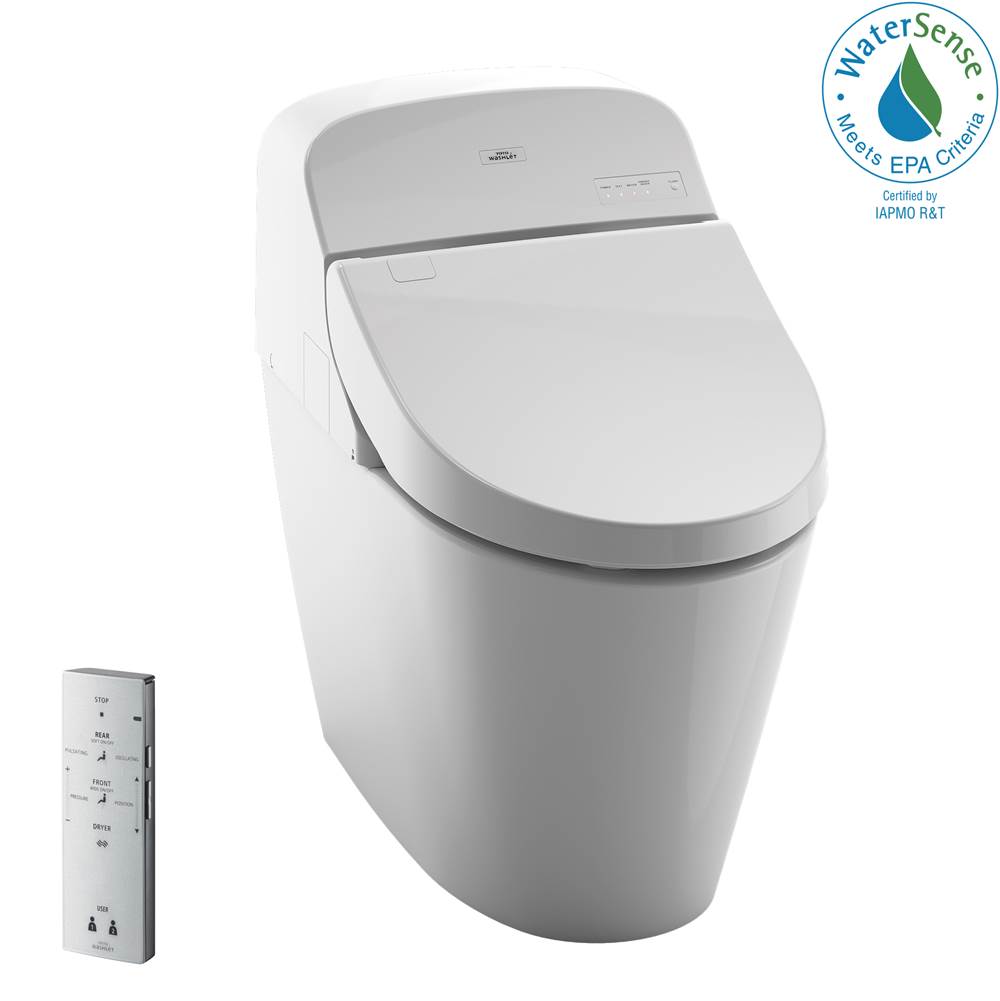 TOTO WASHLET® G400 Bidet Seat with Integrated Dual Flush 1.28 or 0.9 GPF Toilet with PREMIST™, Cotton White