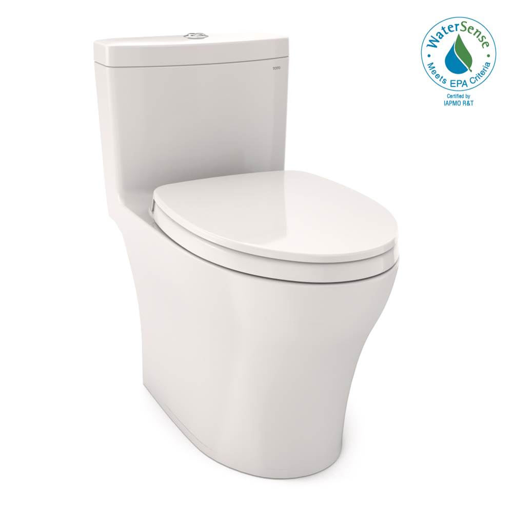 TOTO Aquia® IV One-Piece Elongated Dual Flush 1.28 and 0.8 GPF Universal Height, WASHLET®+ Ready Toilet with CEFIONTECT®, Colonial White