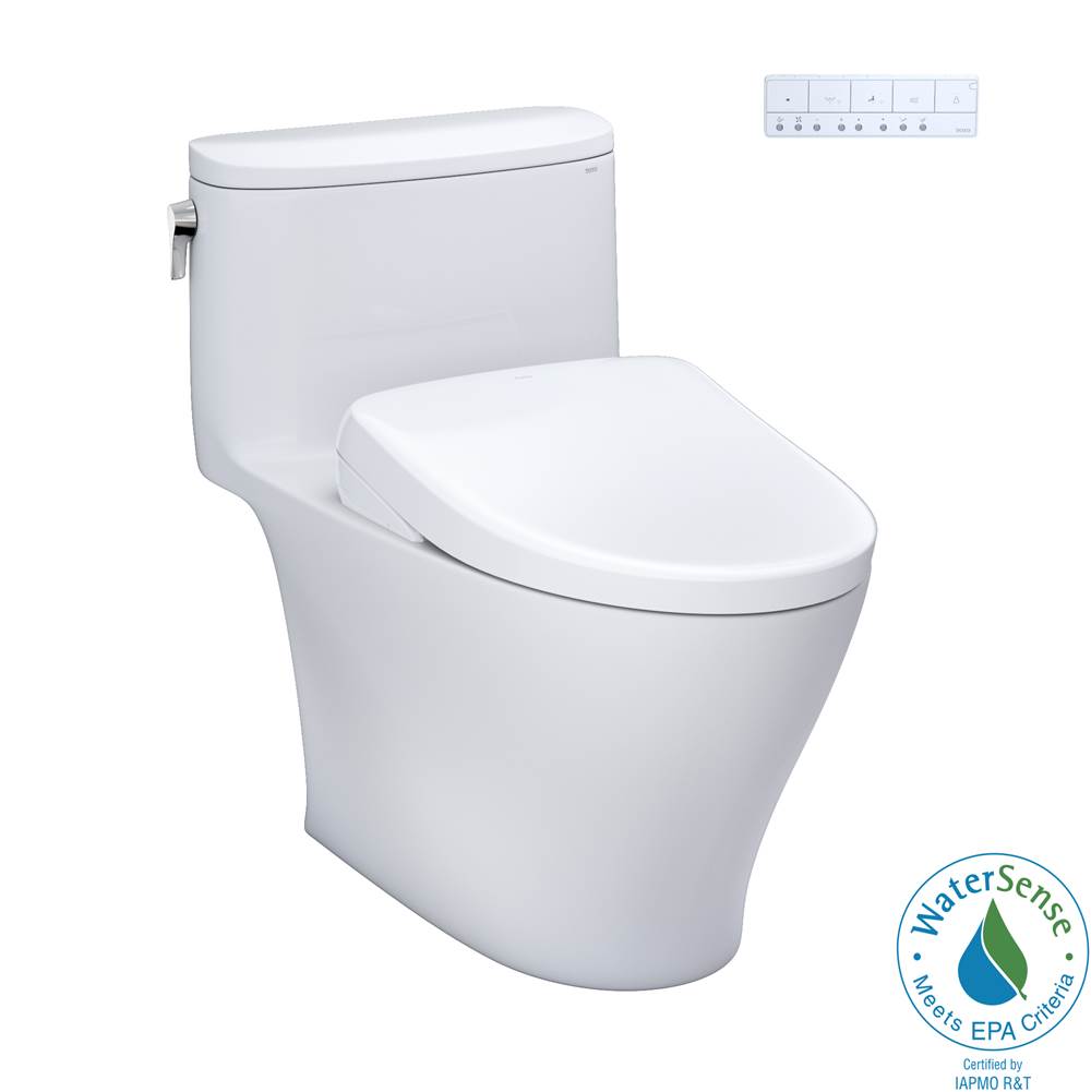 TOTO TOTO WASHLET plus Nexus 1G One-Piece Elongated 1.0 GPF Toilet with S7 Contemporary Bidet Seat, Cotton White - MW6424726CUFGNo.01