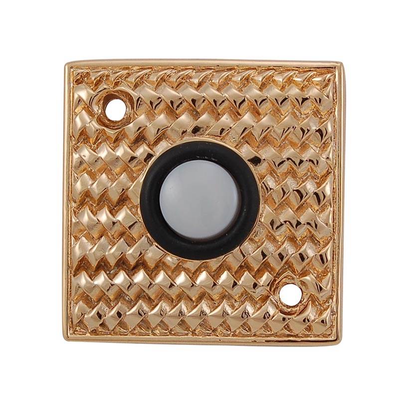 Vicenza Designs Cestino, Doorbell, Square, Polished Gold