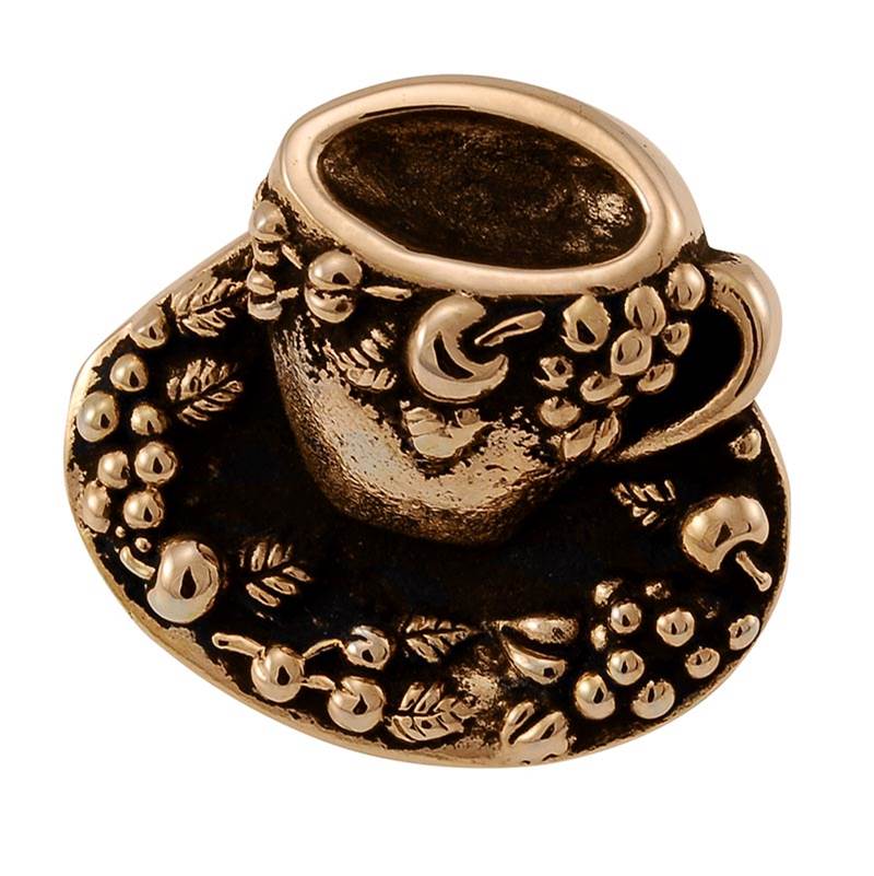 Vicenza Designs Knob, Large, Cappuccino Cup, Antique Gold