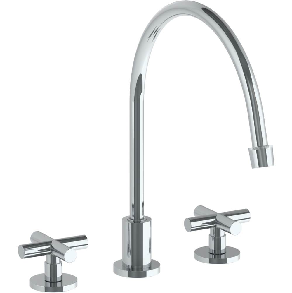 Watermark Deck Mounted 3 Hole Extended Gooseneck Kitchen Faucet