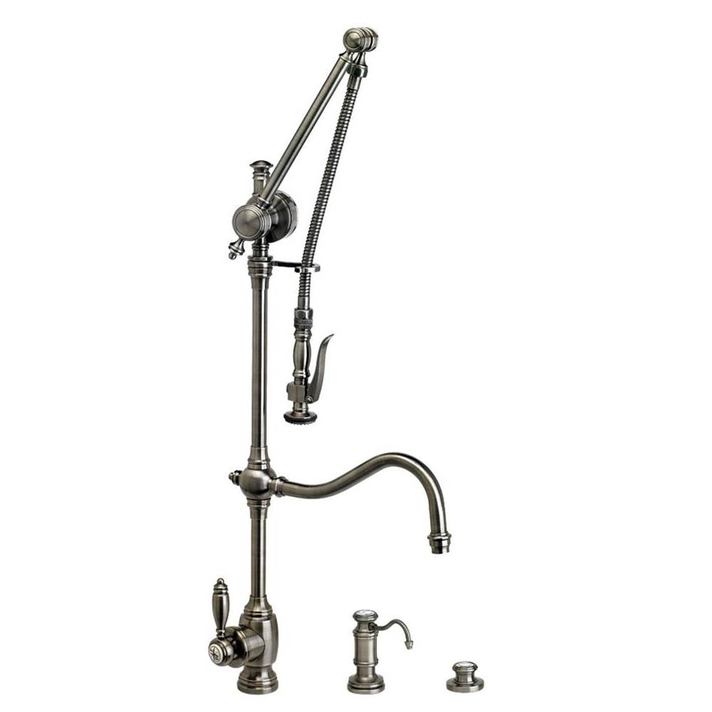 Waterstone Waterstone Traditional Gantry Pulldown Faucet - Hook Spout - 3pc. Suite
