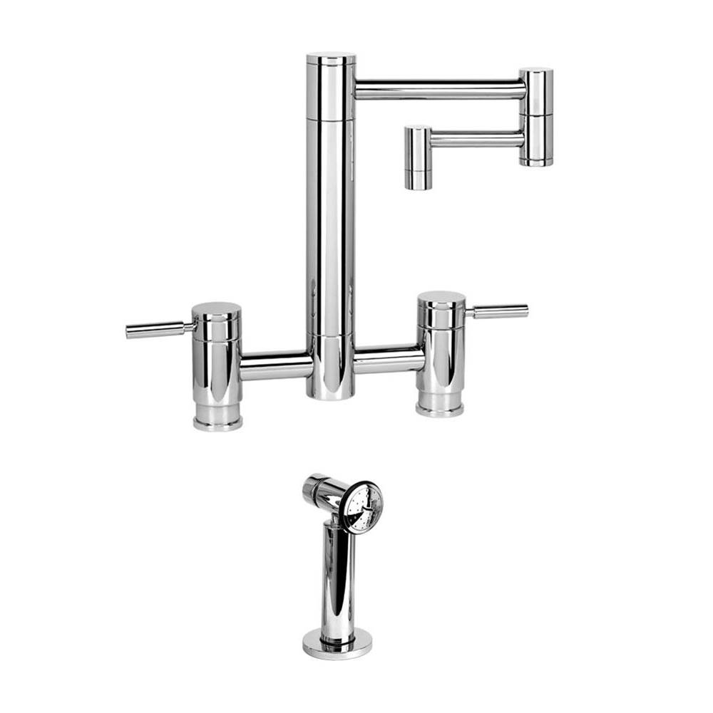 Waterstone Waterstone Hunley Bridge Faucet - 12'' Articulated Spout - 4pc. Suite