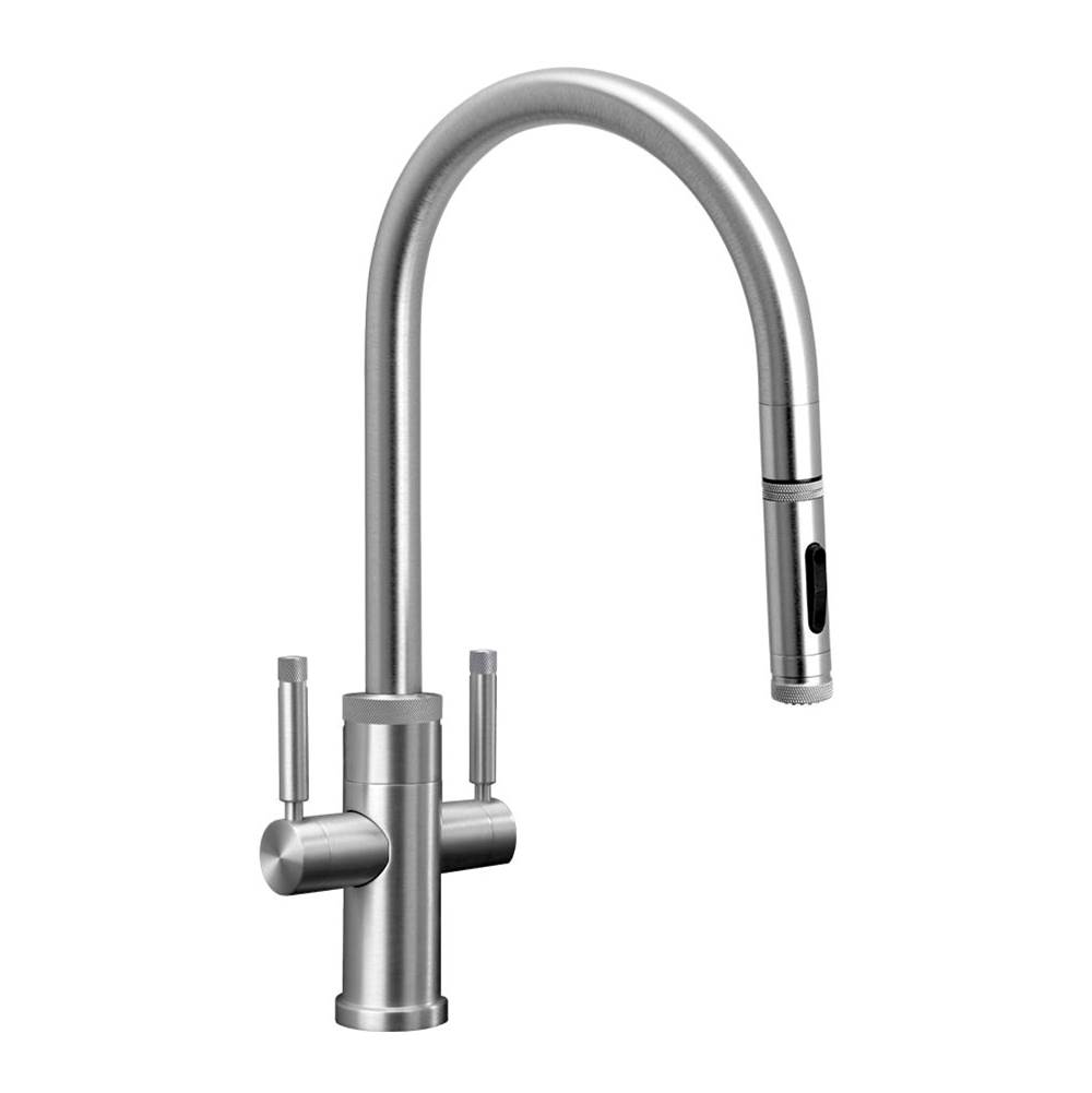 Waterstone Industrial 2 Handle Pull-Down Kitchen Faucet, Toggle Sprayer
