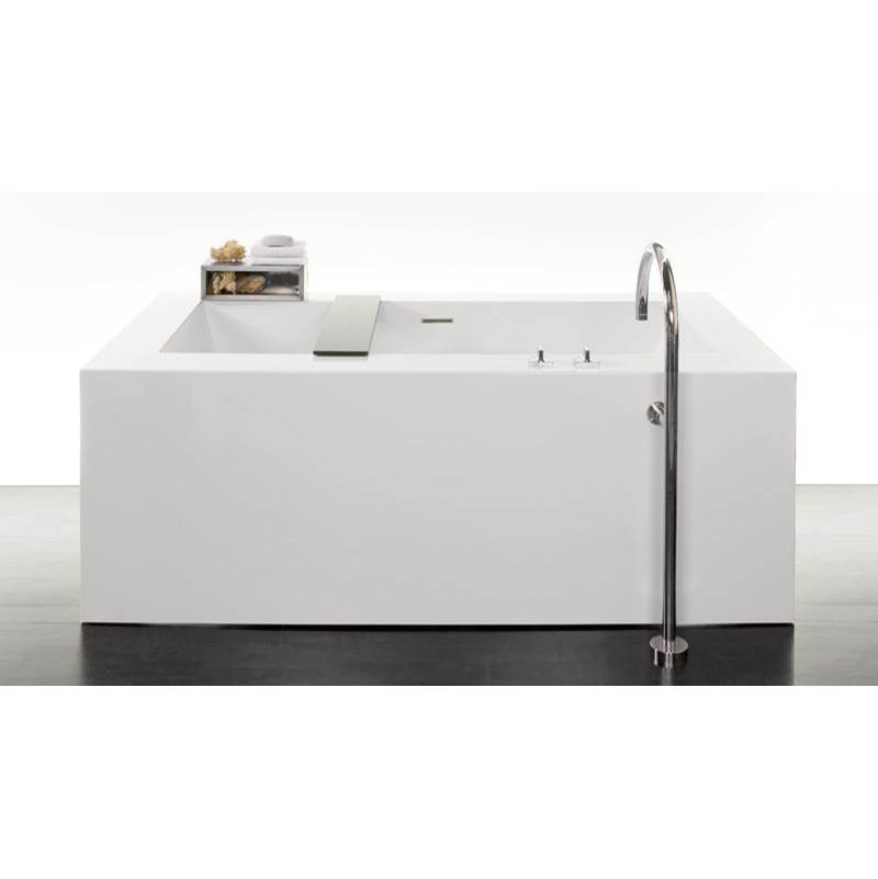 WETSTYLE Cube Bath 66 X 36 X 24 - Fs - Built In Nt O/F & Sb Drain - White True High Gloss