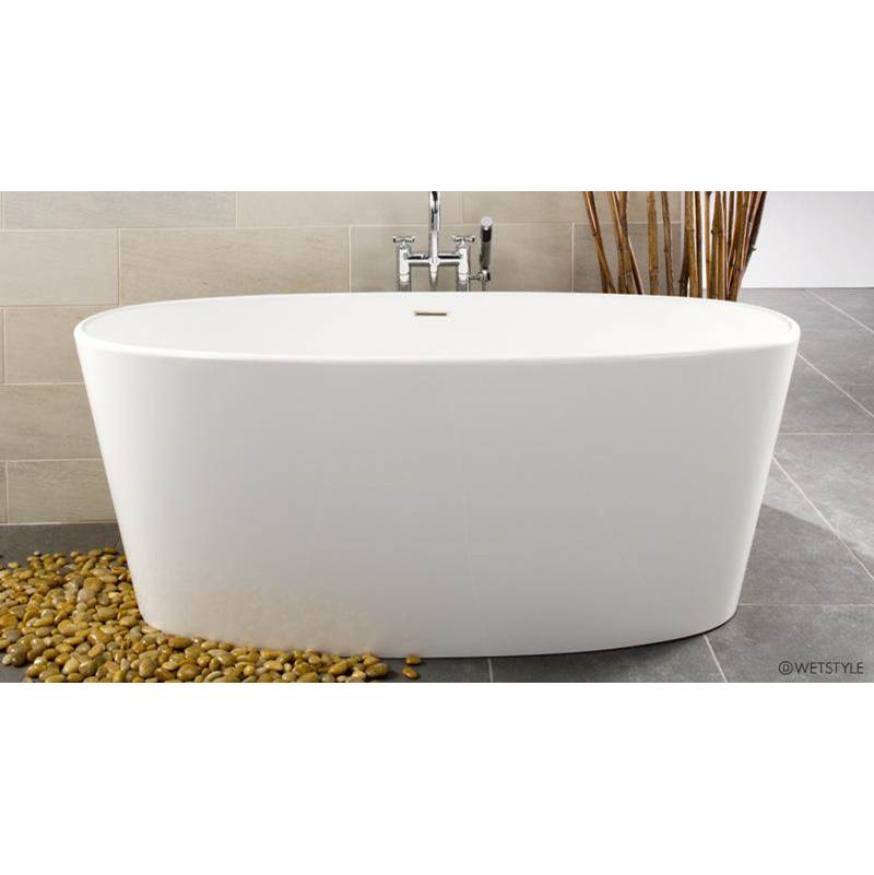 WETSTYLE Ove Bath 66.25 X 30 X 24.75 - Fs - Built In Nt O/F & Bn Drain - White True High Gloss