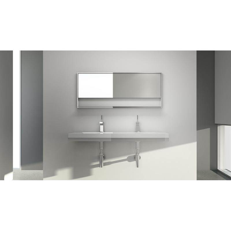 WETSTYLE Decorative Trim And Bracket System For 48 Inch Lavatory - Stainless Steel Mirror Finish