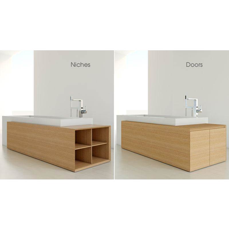 WETSTYLE Furniture ''M'' -  Storage Cube Bath With 4 Niches - Left  - Torrified Eucalyptus