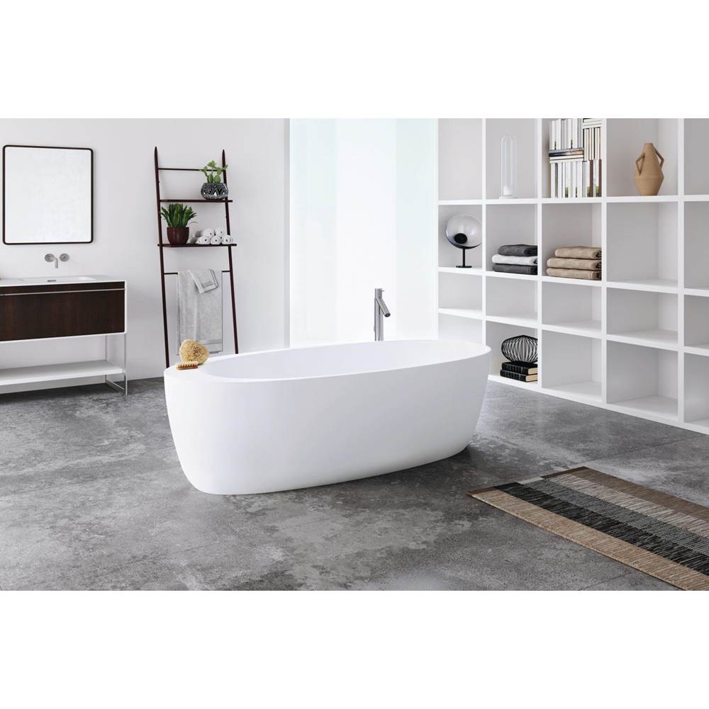 WETSTYLE Mood Bathtub -70 X 32 X 23 - Fs - Built In Bn O/F & Drain - White True High Gloss