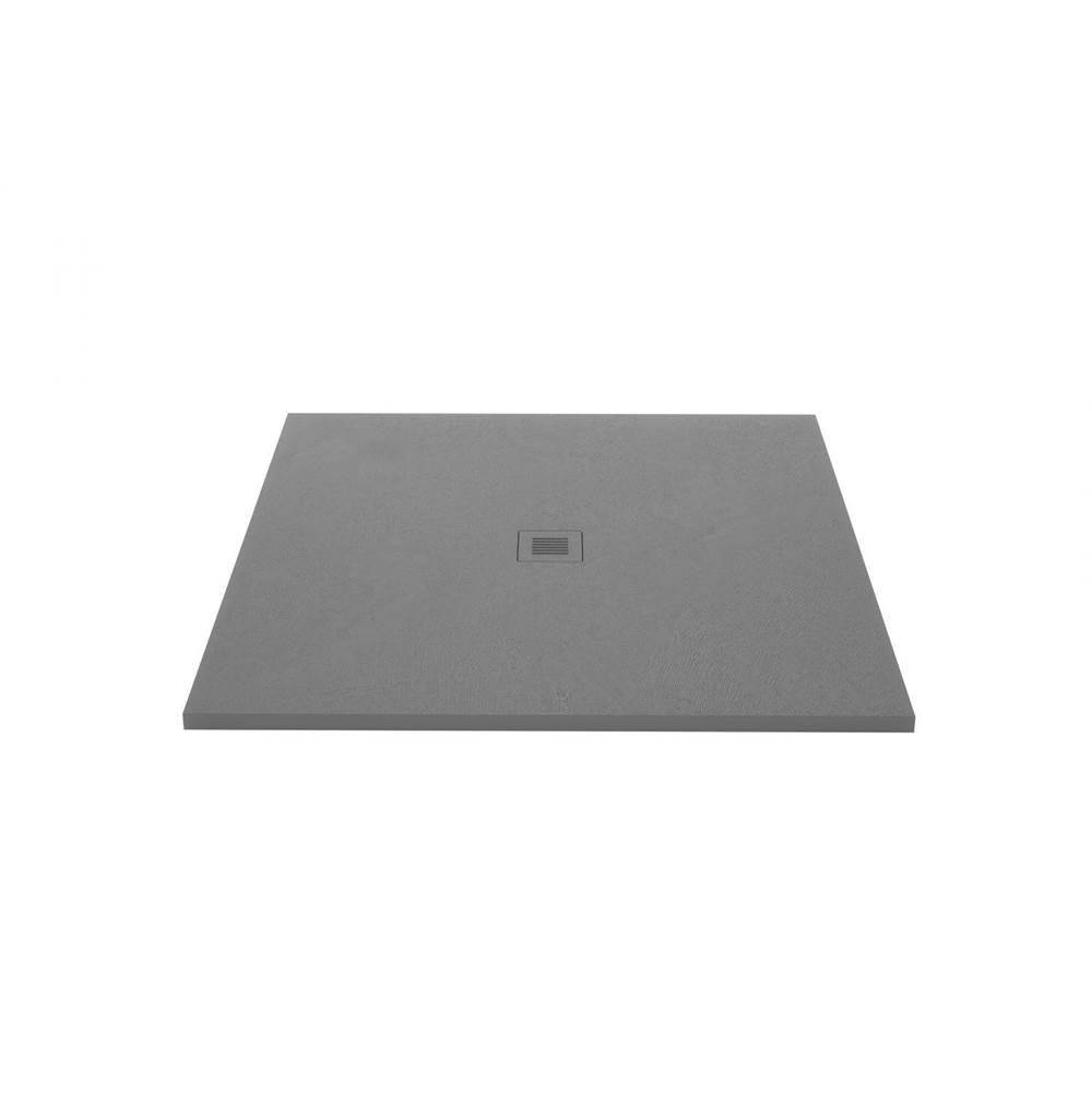 WETSTYLE Shower Base - Feel - 48 X 48 - Center Drain - Grey Concrete