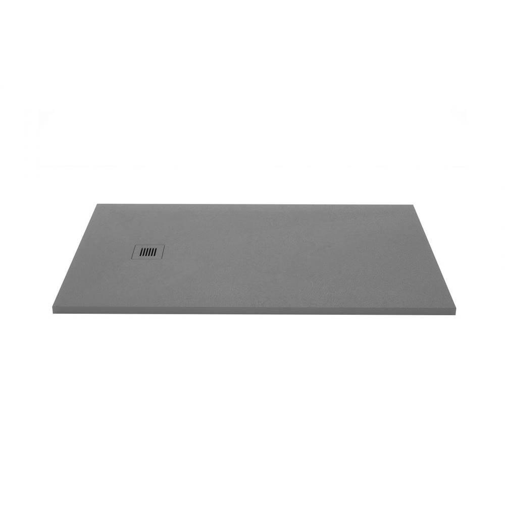 WETSTYLE Shower Base - Feel - 60 X 36 - End Drain - Grey Concrete - 3 Cuts